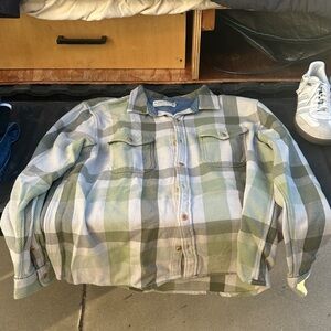 Outerknown Green and Gray Blanket Shirt